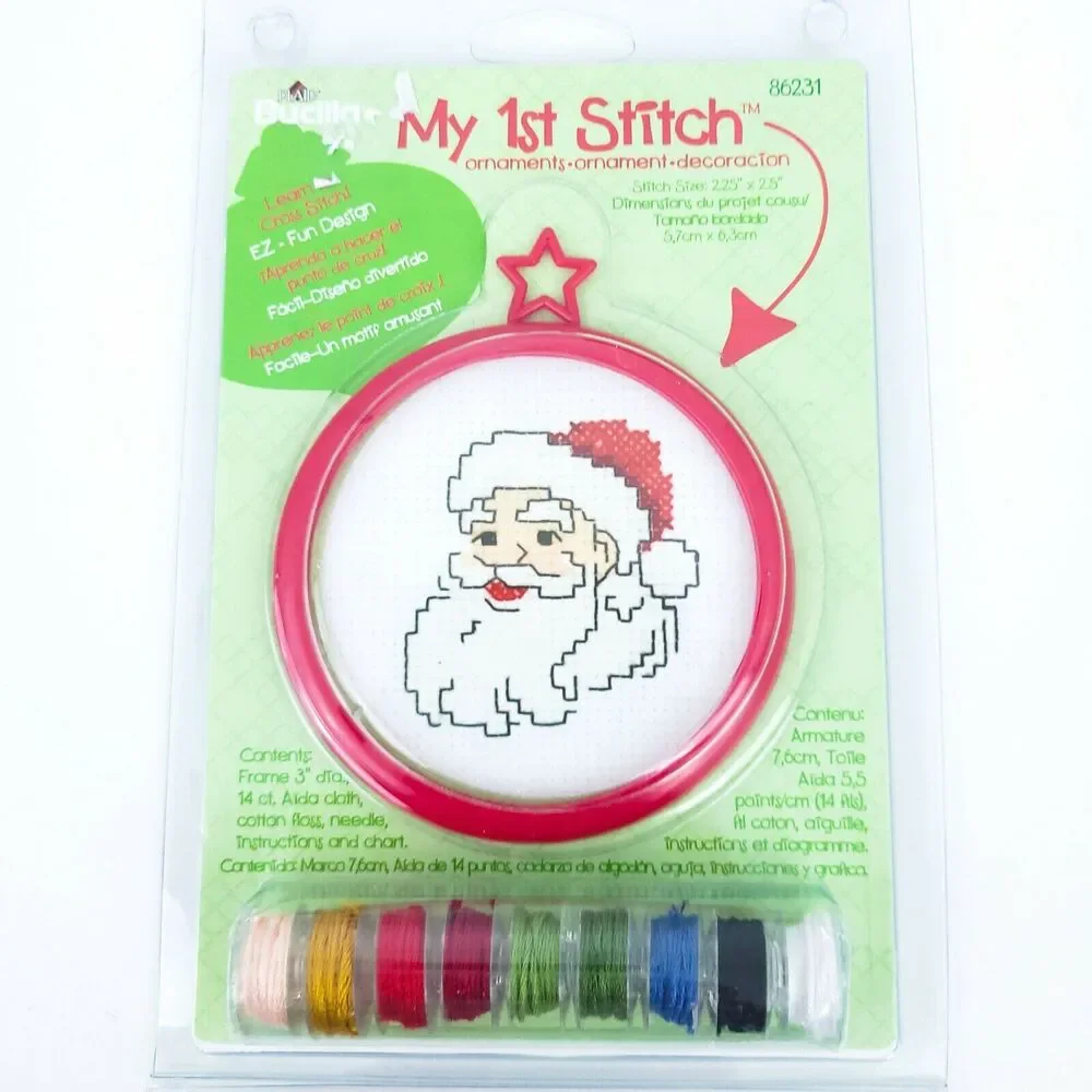Bucilla My First Stitch Santa Snowman New, 86231 Children Beginner Cross Stitch